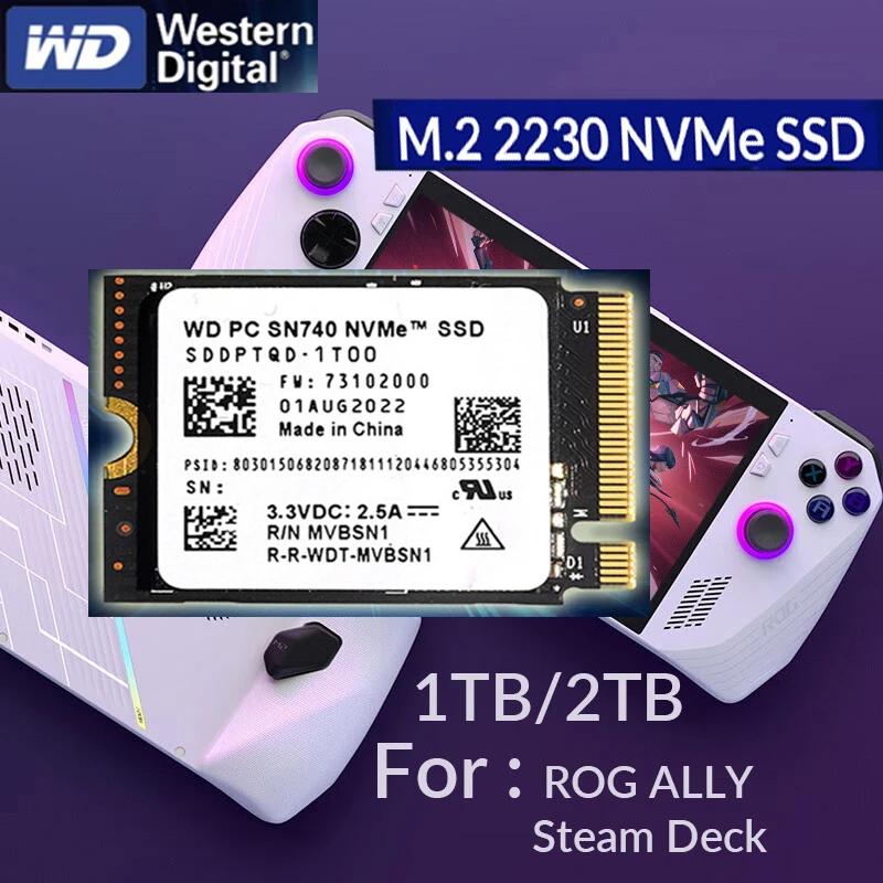 Western Digital   WD SN740, 2TB, 1TB, M.2 SSD, 2230 NVMe PCIe Gen 4x4, ROG Ally Steam Deck ũμƮ ǽ  X 